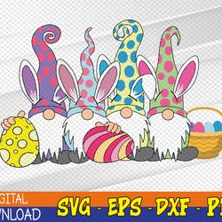 Easter Bunny Spring Cute Gnome Easter Egg Hunting And Basket Svg, Eps, Png, Dxf, Digital Download