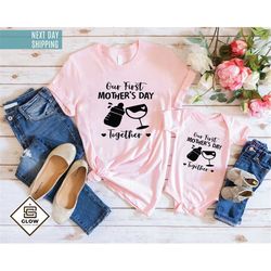 our first mothers day shirt, mommy and baby shirt, mothers day gifts shirt, baby onesie,  mom girl shirt, 1st mothers da