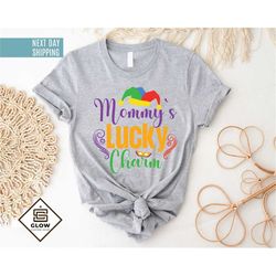 mommy's lucky charm mardi gras shirt, mardi gras party shirt, fat tuesday shirt, new orleans shirt, flower de luce shirt