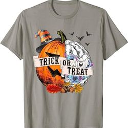 trick or treat pumpkin mental health halloween party t-shirt