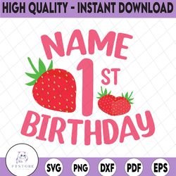 personalized name and age sweet one strawberry birthday svg, matching strawberry birthday png, family matching