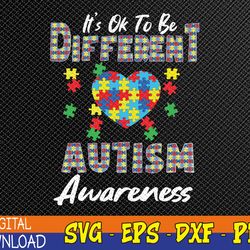 different autism awareness month heart puzzle pieces svg, eps, png, dxf, digital download