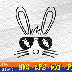 bunny face easter day sunglasses carrot svg, eps, png, dxf, digital download