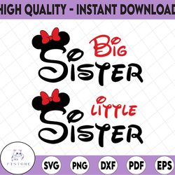 little sister svg, big sister svg, middle sister svg, minnie svg, disney svg, minnie cit file, mouse ears sister, cricut