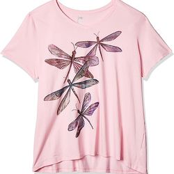 just my size women's size plus printed short-sleeve v-neck t-shirt