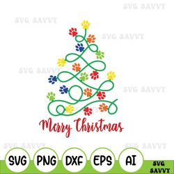 paw christmas tree svg,cat christmas tree svg,dog christmas tree svg,animal christmas svg,merry christmas svg,paw christ