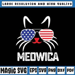 meowica cat 4th july sunglasses merica cat american flag svg, cat with glasses 4th of july png, independence day png