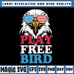 4th of july american flag bald eagle mullet play free bird svg, american eagle svg, independence day png, digital
