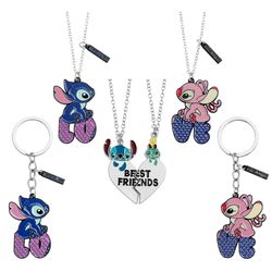 lilo and stitch bff necklace stitch angel love pendant necklaces disney cartoon jewelry for couple friendship