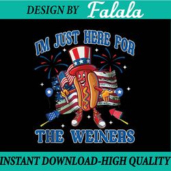 patriotic hot dog i'm just here for the wieners 4th of july png, hot dog usa firework flag, independence day png