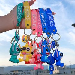 Disney Cartoon Lilo&Stitch Pendant Keychains Holder Car Key Chain Key Ring Couple Bag Ornament Key Chain