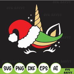 hristmas unicorn svg, reindeer unicorn svg, santa claus unicorn, christmas unicorn face, christmas unicorn cut file