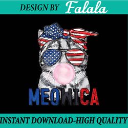 patriotic cat meowica bubblegum 4th of july funny cat lover png, 4th of july cat png, independence day png, digital