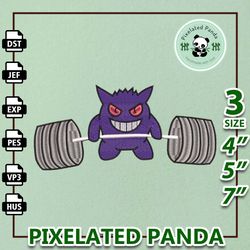 gengar embroidery design file, pokemon anime embroidery design, machine embroidery design file, instant download