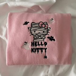 hello kitty swoosh logo embroidered sweatshirt crewneck, hello kitty design