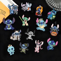 Disney Lilo & Stitch Brooches Cute Stitch Pin for Backpack Cartoon Anime Metal Badges for Bag Hat Christmas