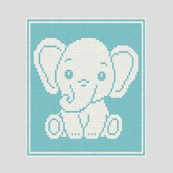 Loop yarn Finger knitted Elephant  baby blanket pattern PDF Download