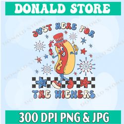 hot dog i'm just here for the wieners 4th of july png, png high quality, png, digital download