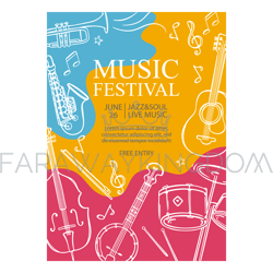 pop music festival banner invite colorful concert poster