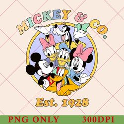 vintage mickey & co 1928 trip png, retro vintage disney png, mickey and friends png, disneyland png, disneyworld png
