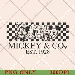 vintage mickey & co est 1928 png, vintage mickey and friend png, disneyland mickey mouse png, disney family vacation png
