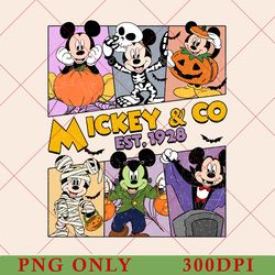 retro mickey & co halloween png, disney png, mickey and friends, disneyland png, disney woman tpng, disney vaycay png