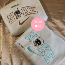 wall-e x eve couple embroidered sweatshirt