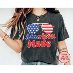 american made shirt, made in america shirt, 4th of july patriotic shirts, american sunglasses shirt, usa flag shirt (ap-