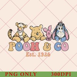 retro pooh & co est 1926 png, vintage winnie the pooh png, disneyland pooh bear png, disneyworld png, disney trip png