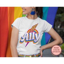 lgbtq ally shirt , pride month outfit , pride gift for ally , retro rainbow pride shirt , gay pride parade (ap-pri 111)