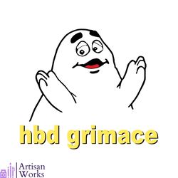 hbd grimace funny face hbd mc donalds svg digital cricut file