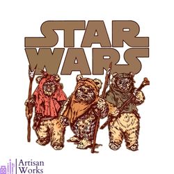 funny star wars wicket ewoks endor group retro png file