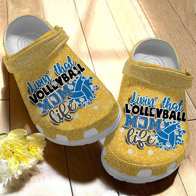 Volleyball Mom Gold Indian Doodle Ornament Crocs Clog Shoes.jpg