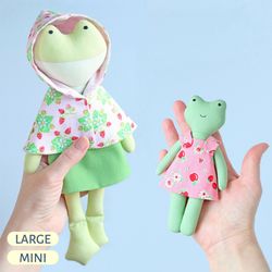 2 PDF Frog Family (Large Frog and Mini Frog) Sewing Patterns Bundle