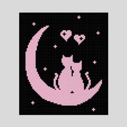 Crochet C2C Night cats graphgan blanket pattern PDF Download