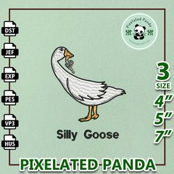 silly goose gun embroidery design, silly goose embroider design, funny animal embroidery file, trending embroidery desig