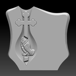 3D STL Model for CNC file Tombstone Prayer Orthodox cross. Size 100-100