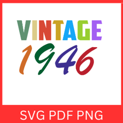 Vitage 1946 Svg | Vintage 1946 Retro Svg| Since 1946| 1946 Svg
