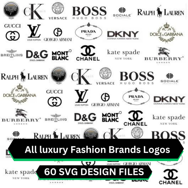 All luxury Fashion Brands Logos - 60 SVG Designs - Inspire Uplift