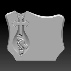 3D STL Model for CNC file Tombstone Prayer Orthodox cross. Size 100-120