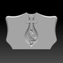 3D STL Model for CNC file Tombstone Prayer Orthodox cross. Size 100-140