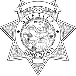 CALIFORNIA  SHERIFF BADGE MONO COUNTY VECTOR FILE Black white vector outline or line art file