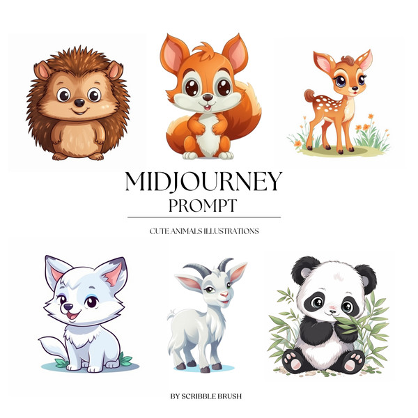 Cute Animals Illustrations Clipart AI Prompt.png