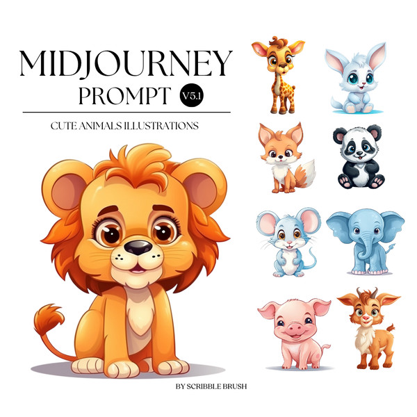 Midjourney Cute Animal Vector Illustrations Prompt.png