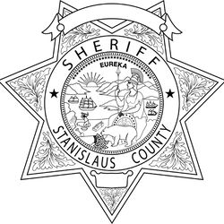 california  sheriff badge stanislaus county vector file black white vector outline or line art file