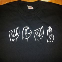 a.c.a.b t-shirt in international sign language