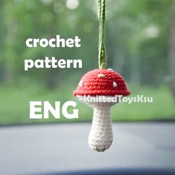 Crochet Mushroom Pattern ENG, easy pattern mushroom keychain, amigurumi crochet mushroom PDF pattern, INSTANT DOWNLOAD