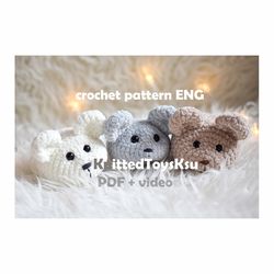 rat crochet pattern desk pet, mouse squishy amigurumi pattern