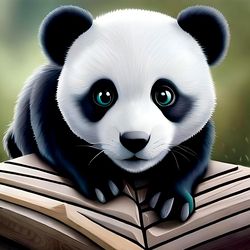 Cute Little Panda - Digital Art