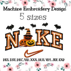 Nike Halloween pumpkin embroidery design